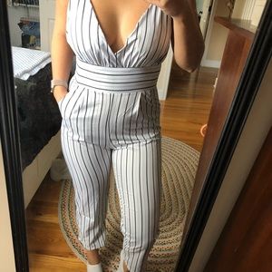 STRIPED JUMP SUIT